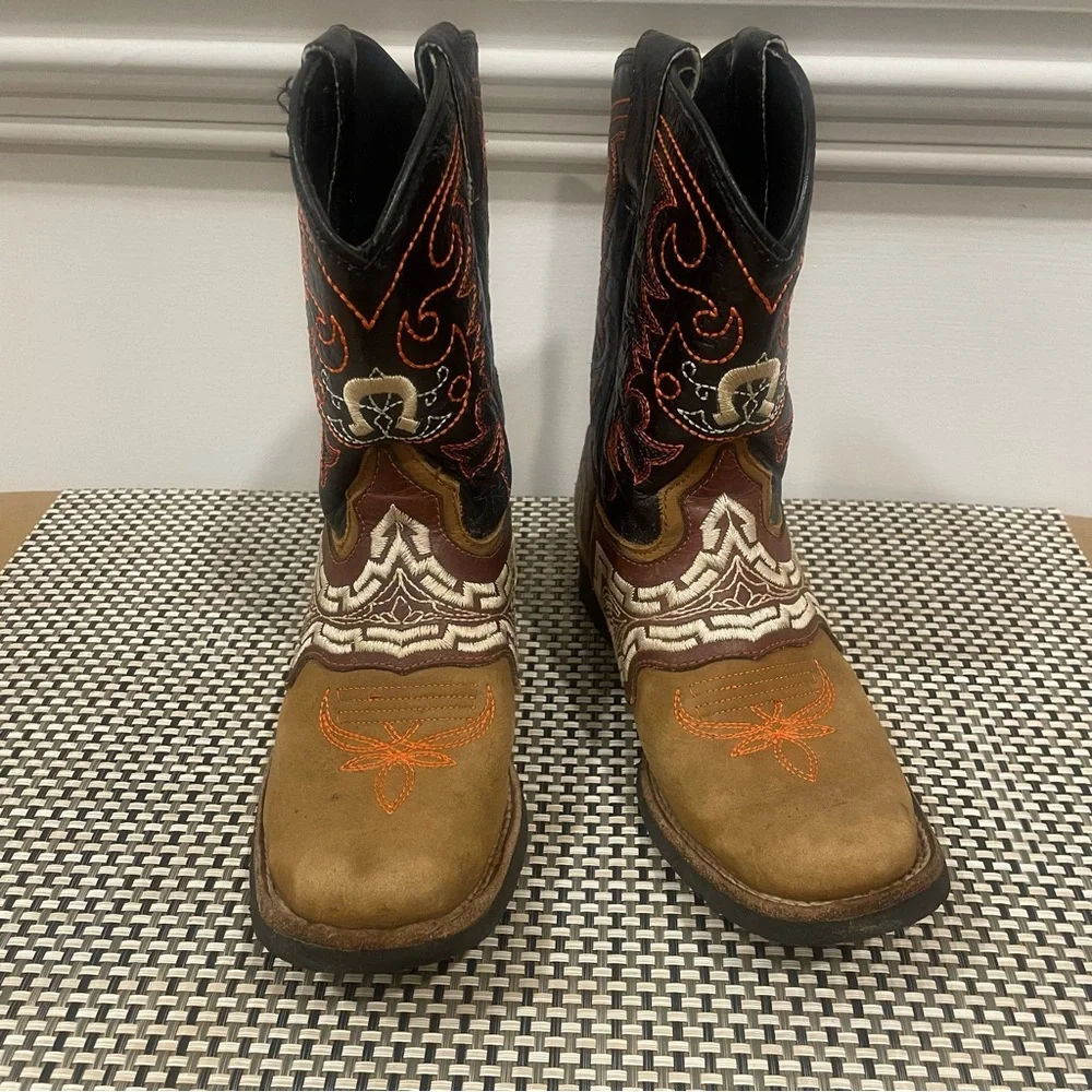 El General 1901 Brown Western Cowboy Boots kids Size 20.5 ( 3/4 US) ( 9.5”)